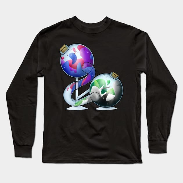 Bisexual And Aromantic Pride Potion Long Sleeve T-Shirt by Qur0w